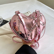 Heart-Shaped Chain Shoulder Bag | Large Capacity
